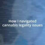 How I navigated cannabis legality issues