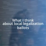 What I think about local legalization ballots