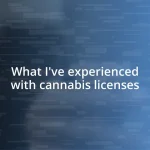 What I’ve experienced with cannabis licenses