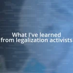 What I’ve learned from legalization activists