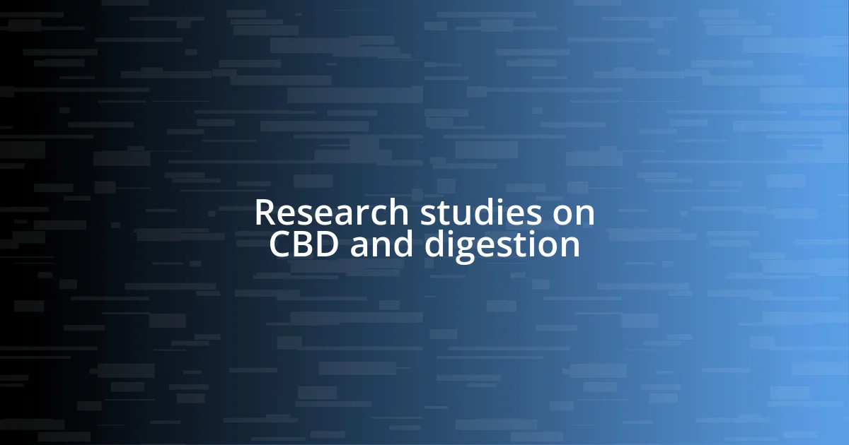 Research studies on CBD and digestion