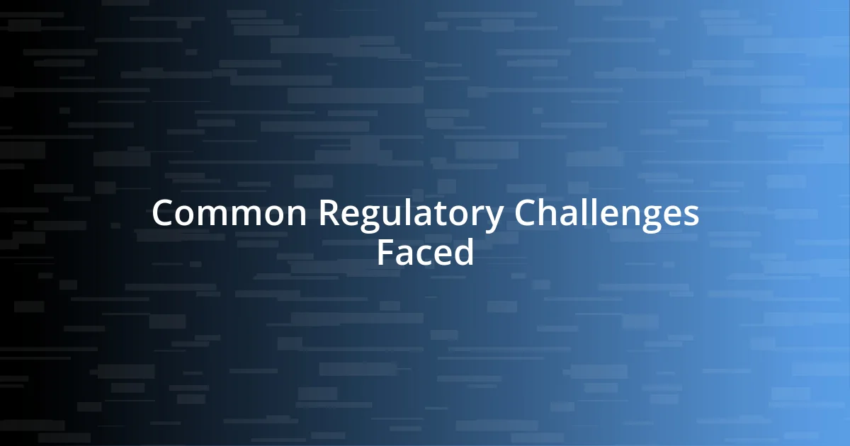 Common Regulatory Challenges Faced